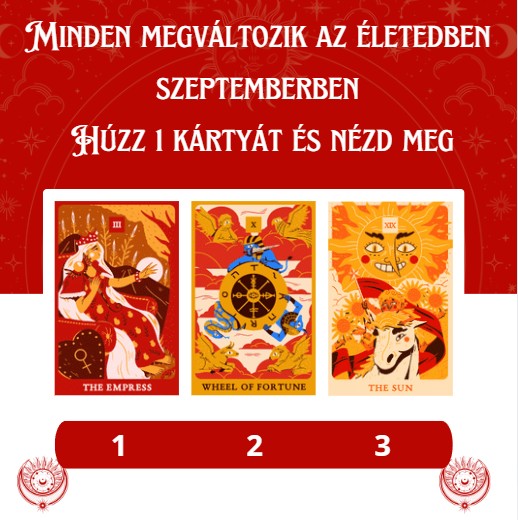 Minden megváltozik az életedben szeptemberben - Húzz 1 kártyát és nézd meg